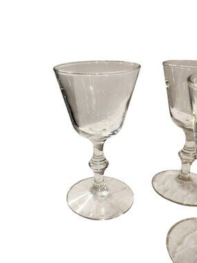 Vintage Simple Georgian Footed Rocks Glasses set of 10